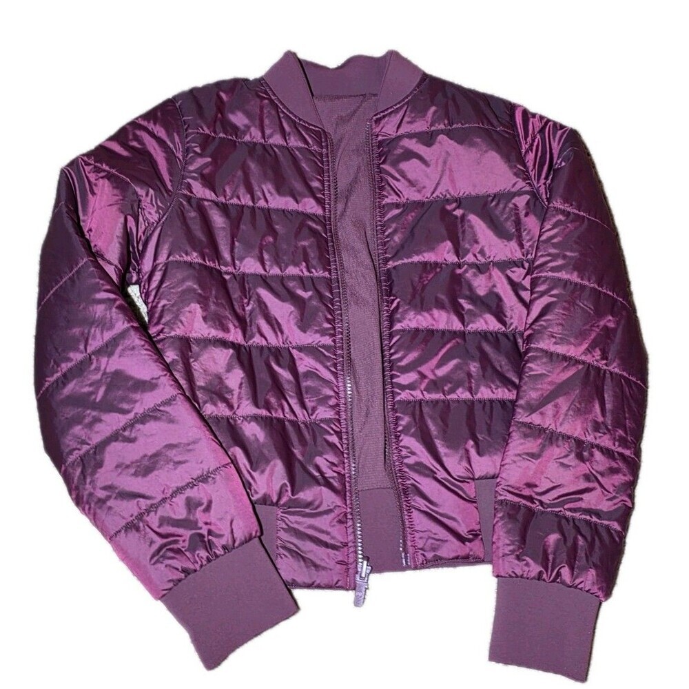 Lululemon Womens Non Stop‎ Reversible Bomber Jacket Marvel Purple Size 4 NWOT